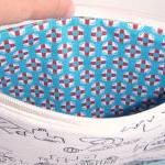 Beach pouch - White and blu..